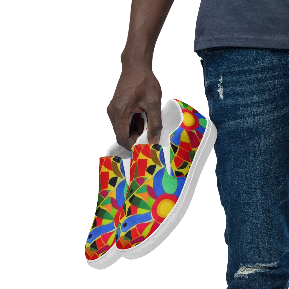 Primary School on Men's Slip-On Canvas Shoes — Left Front