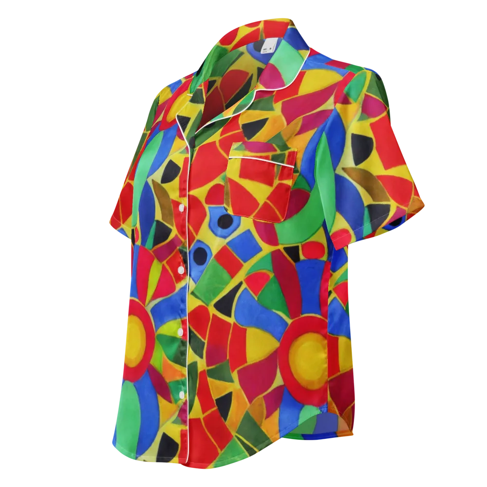 Primary School on Women's Short Sleeve Pajama Top — Left Front