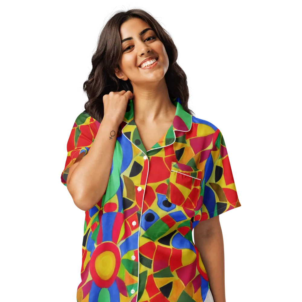 Primary School on Women's Short Sleeve Pajama Top — Front