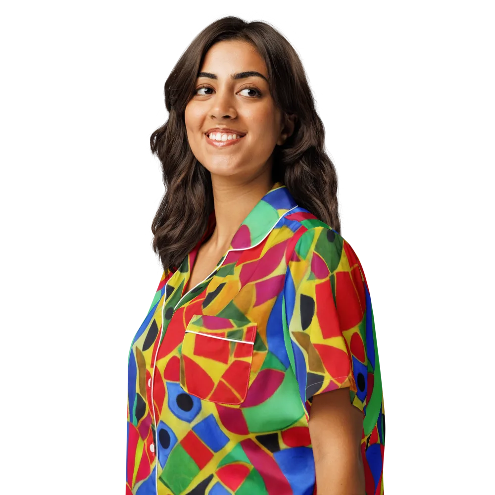 Primary School on Women's Short Sleeve Pajama Top — Left Front