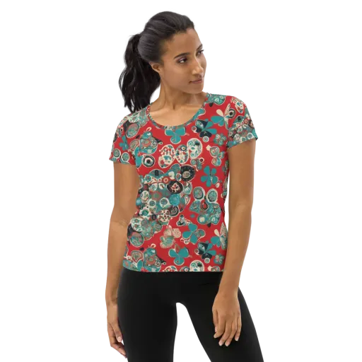 Carnival Cabinet on a Women's Athletic T-Shirt