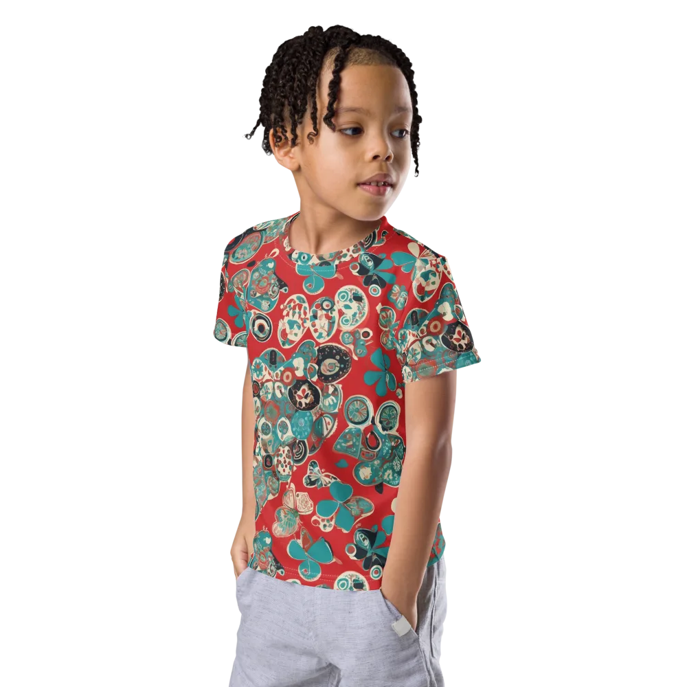 Carnival Cabinet on Kids Crew Neck T-Shirt — Left Front