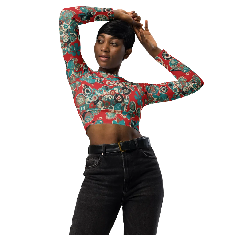 Carnival Cabinet on Long Sleeve Crop Top — Front