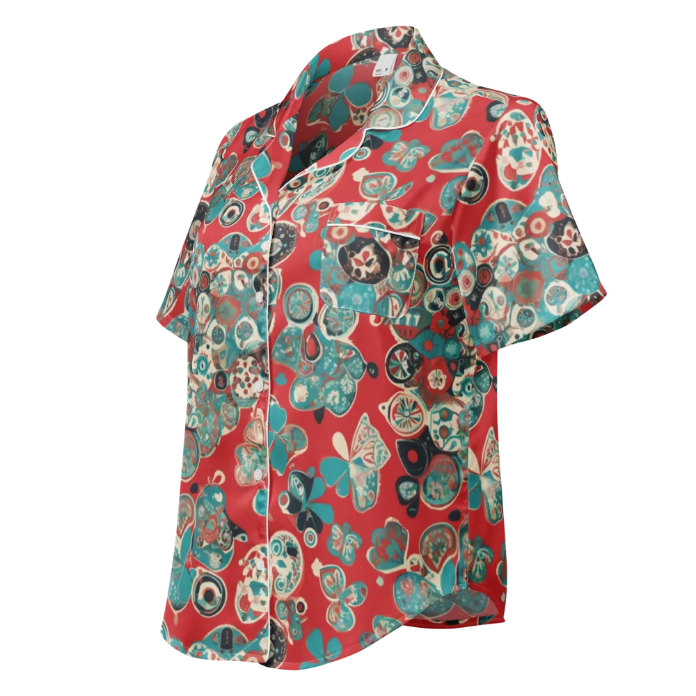Carnival Cabinet on Women's Short Sleeve Pajama Top — Left Front