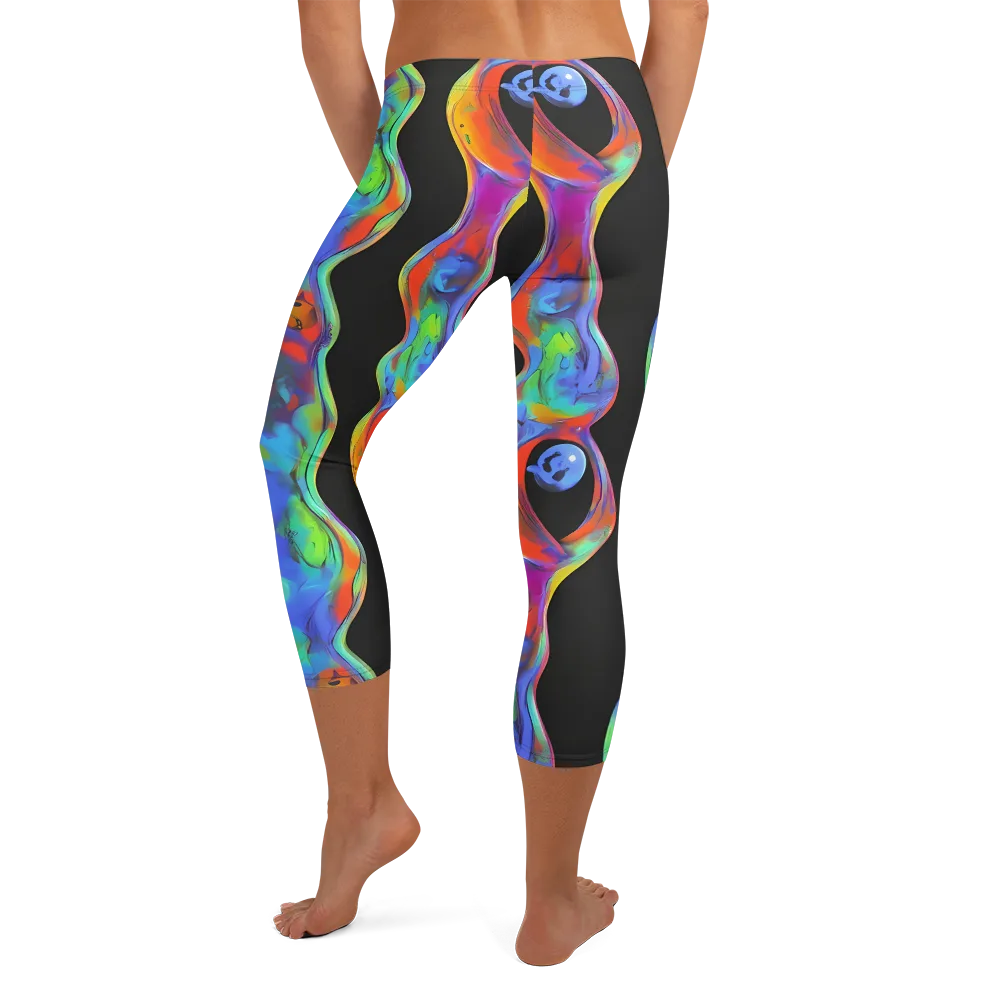 Vibrant Vortices on Capri Leggings — Back