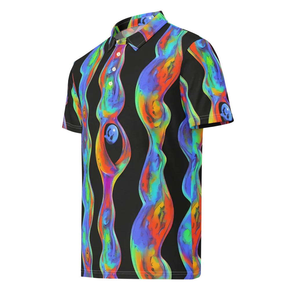 Vibrant Vortices on Men's Slim Fit Polo Shirt — Left Front