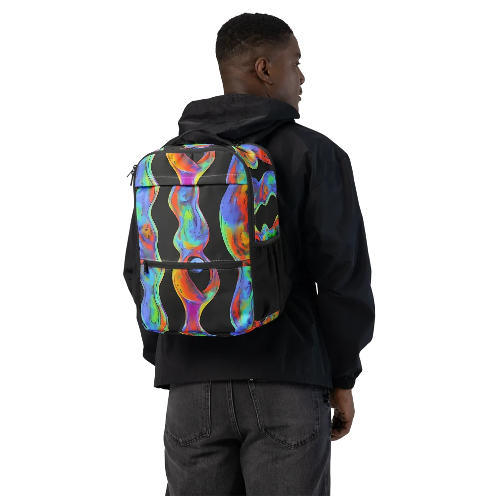 Vibrant Vortices on Utility Backpack — Back