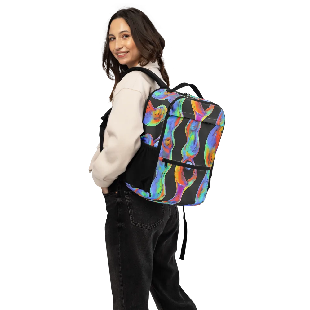 Vibrant Vortices on Utility Backpack — Back