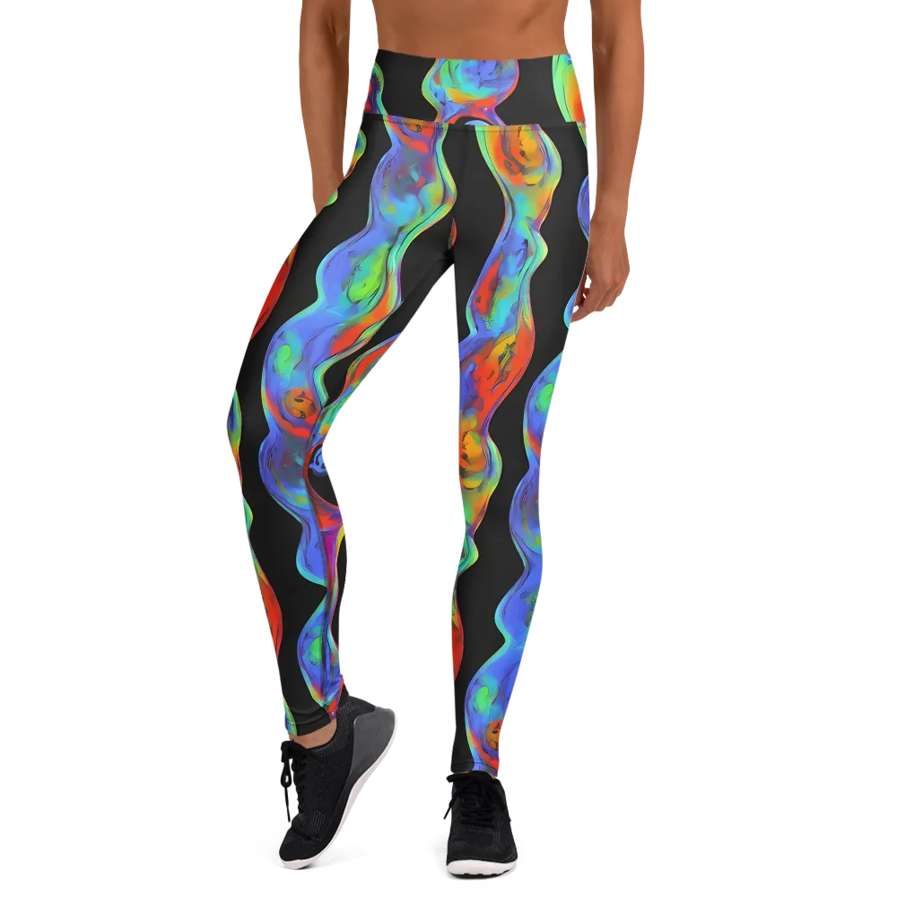 Vibrant Vortices on Yoga Leggings — Front
