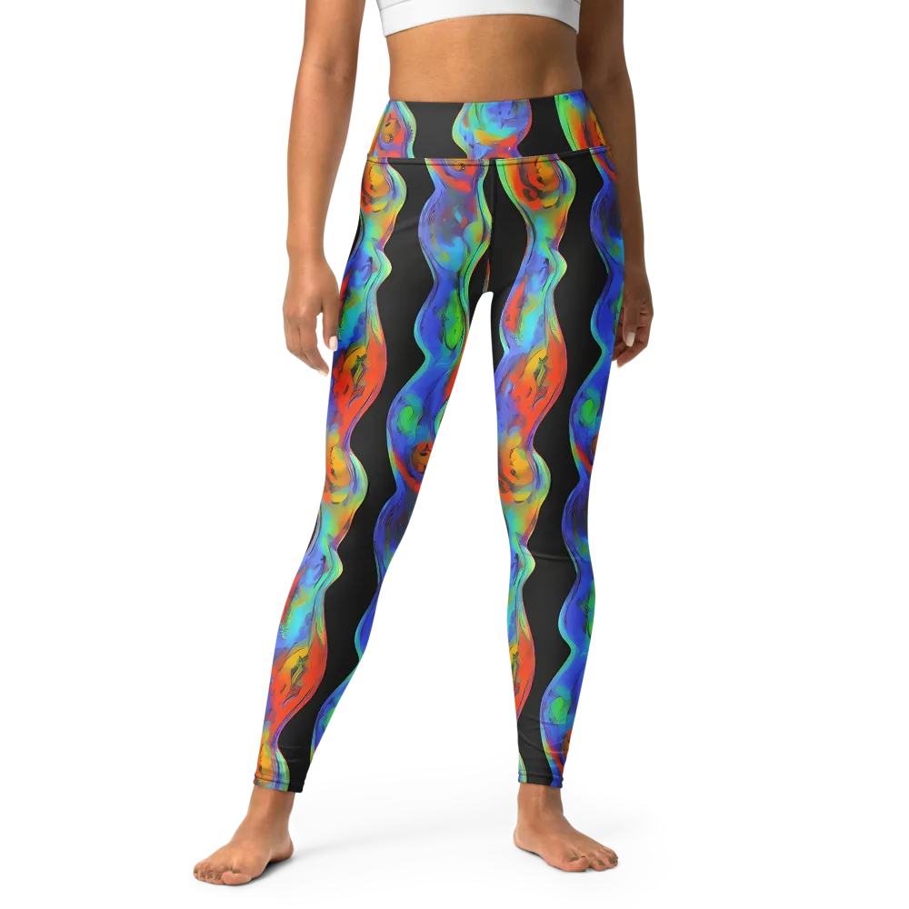 Vibrant Vortices on Yoga Leggings — Front
