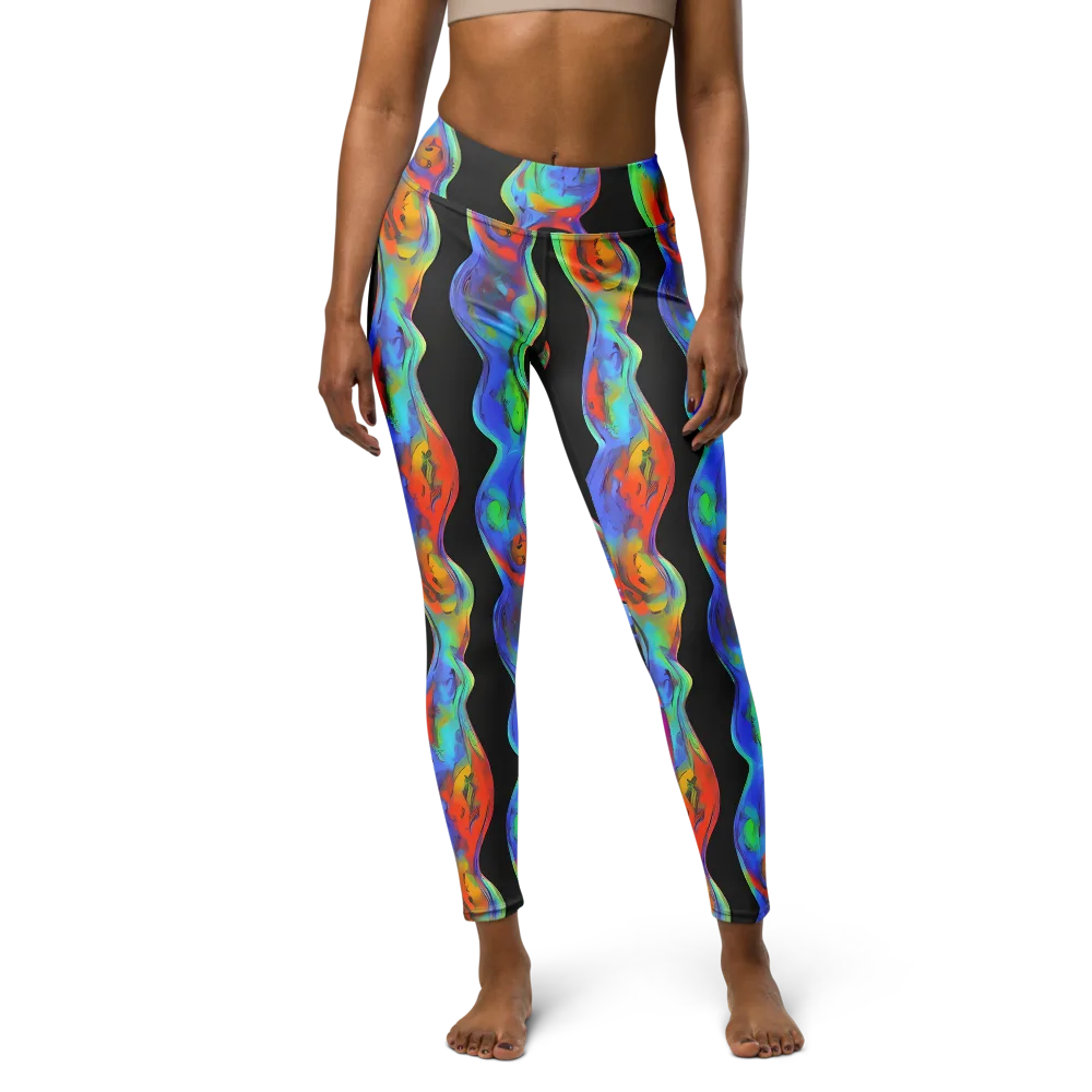 Vibrant Vortices on Yoga Leggings — Front