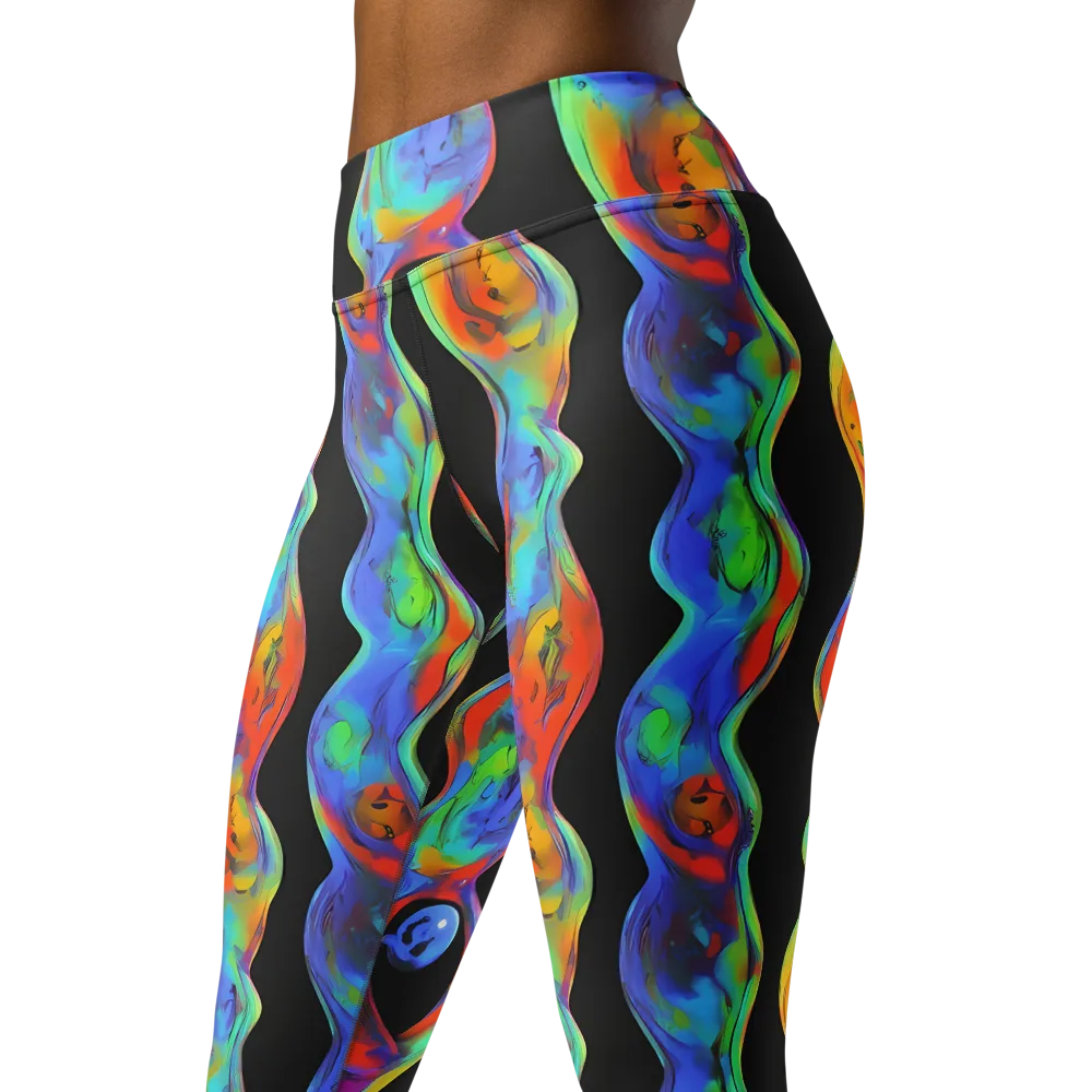 Vibrant Vortices on Yoga Leggings — Left Front