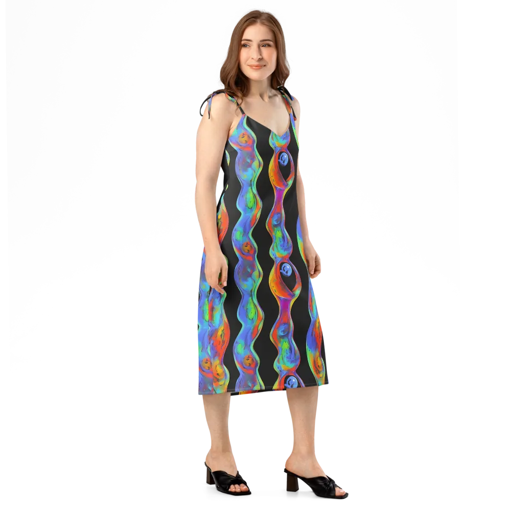 Vibrant Vortices on Slip Dress — Right Front