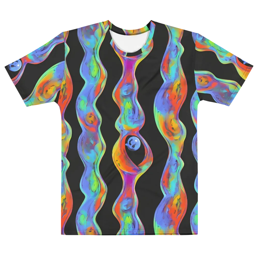 Vibrant Vortices on Men's Cotton Crew Neck T-Shirt — Front
