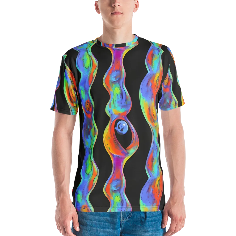 Vibrant Vortices on Men's Crew Neck T-Shirt — Front