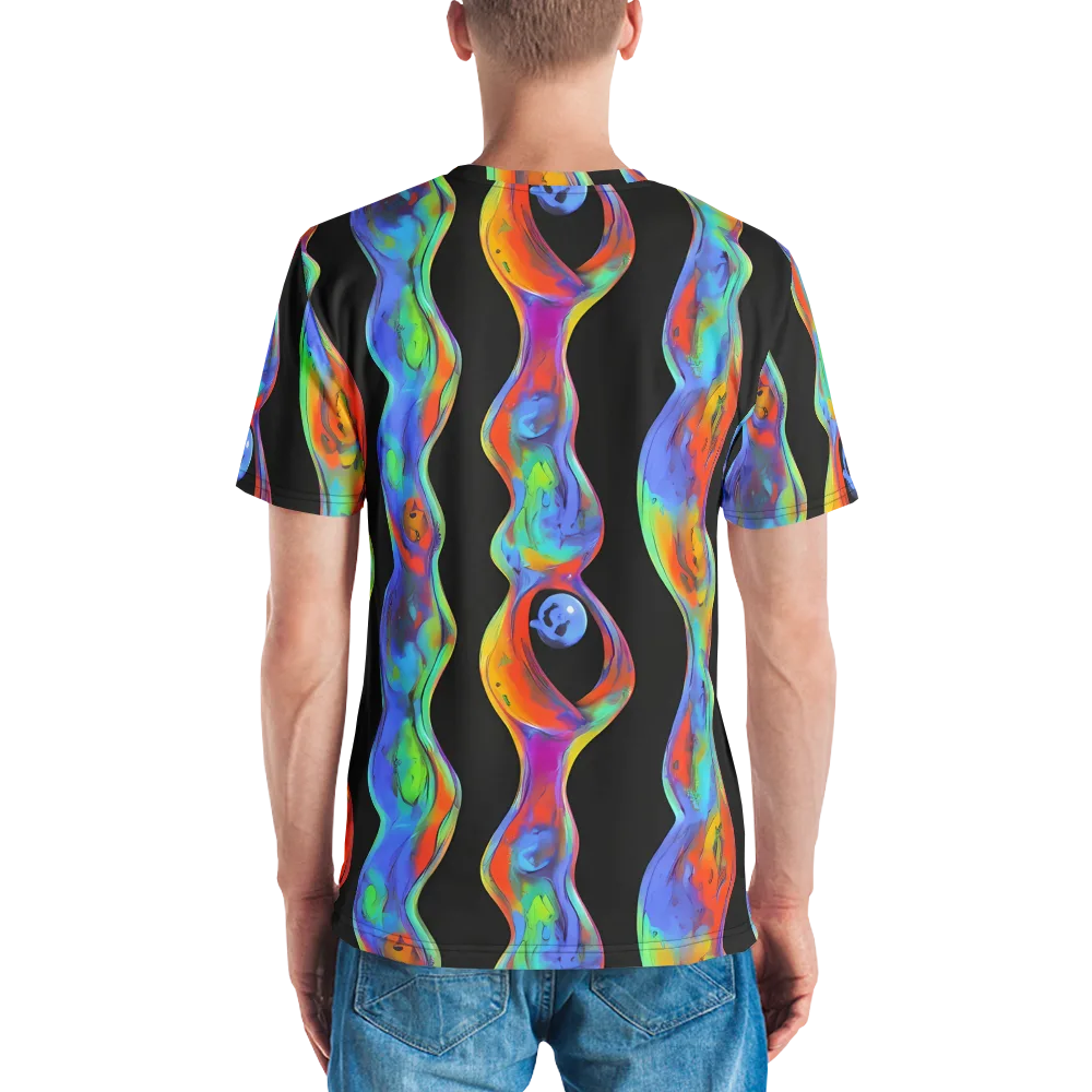 Vibrant Vortices on Men's Crew Neck T-Shirt — Back
