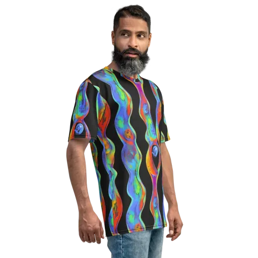 Vibrant Vortices on a Men's Crew Neck T-Shirt
