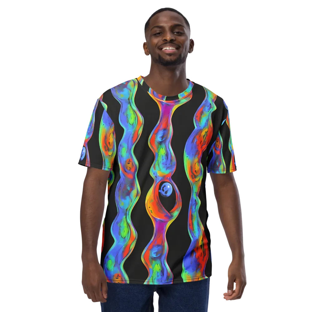 Vibrant Vortices on Men's Crew Neck T-Shirt — Front