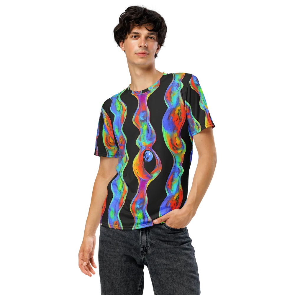 Vibrant Vortices on Men's Crew Neck T-Shirt — Front