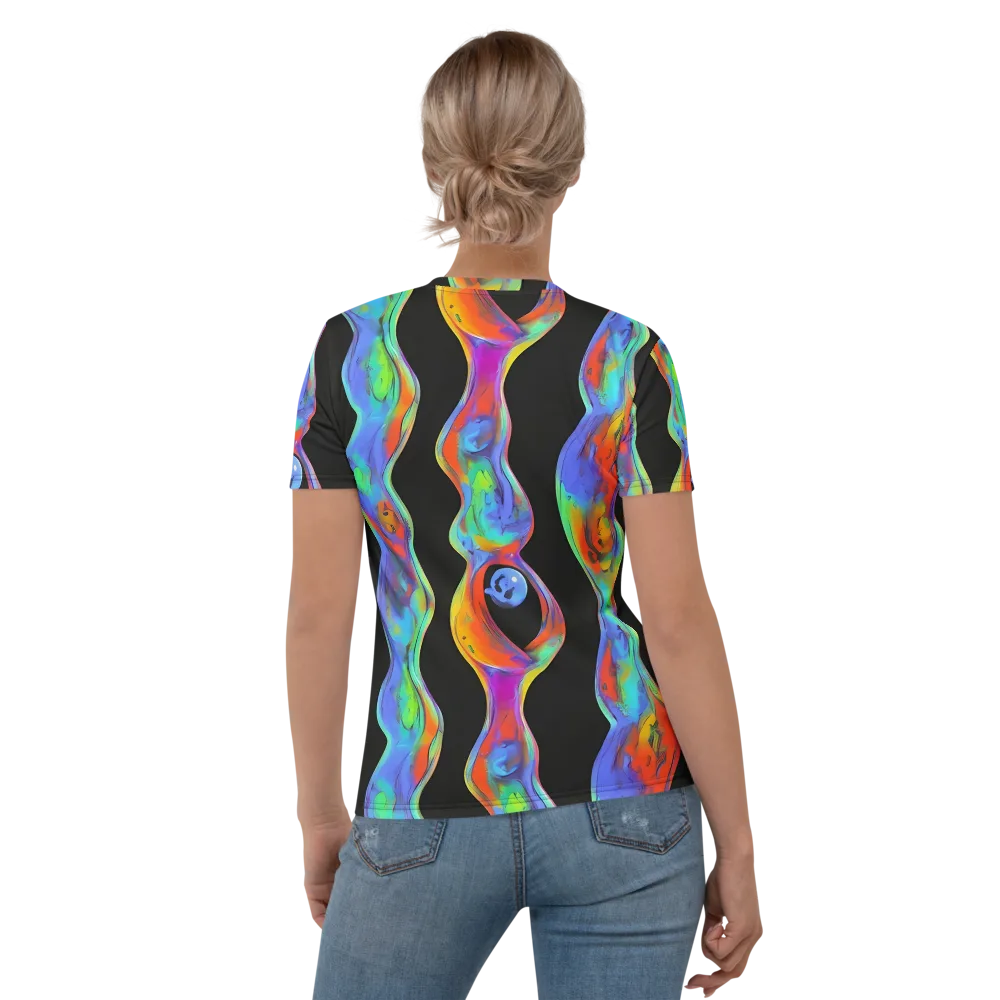 Vibrant Vortices on Women's Crew Neck T-Shirt — Back