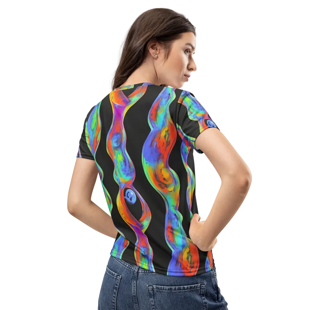 Vibrant Vortices on Women's Crew Neck T-Shirt — Back