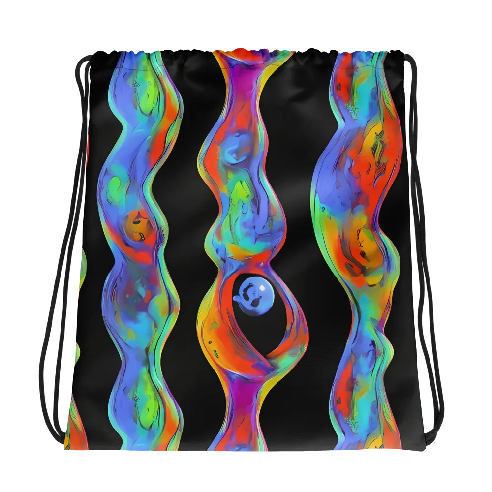 Vibrant Vortices on Drawstring Bag — Photo