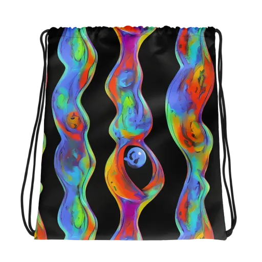 Vibrant Vortices on a Drawstring Bag