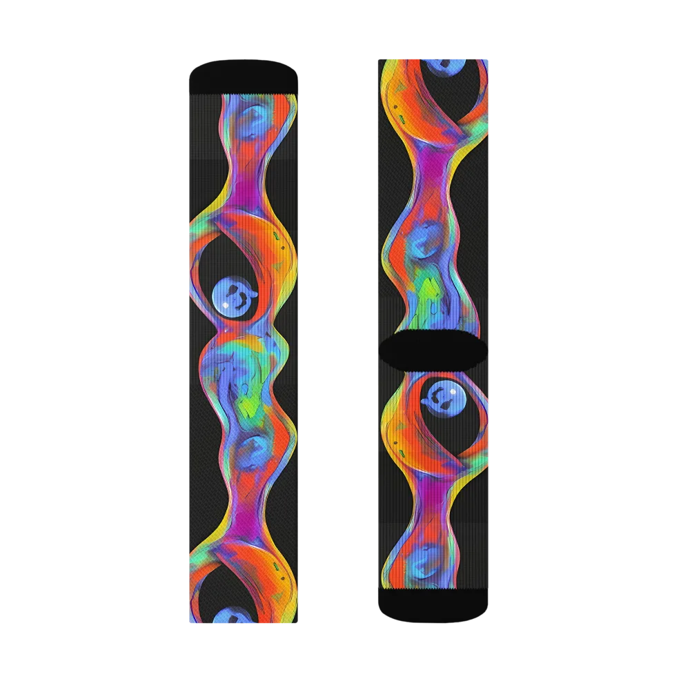 Vibrant Vortices on Socks — Left Sock
