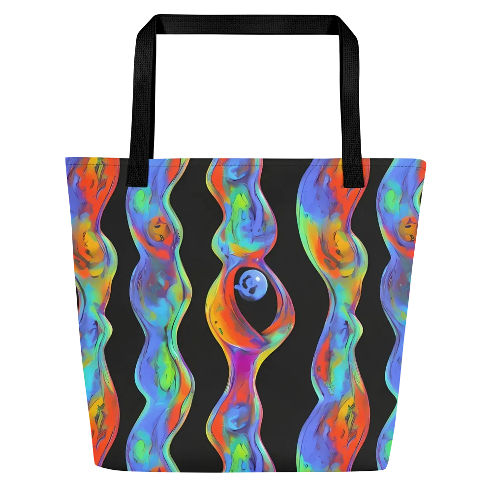 Vibrant Vortices on Large Tote Bag W/ Pocket — Front