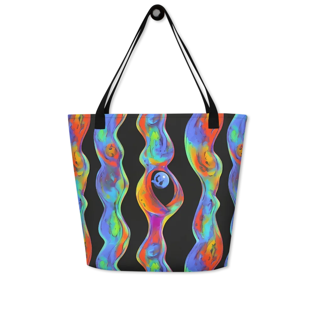 Vibrant Vortices on Large Tote Bag W/ Pocket — Front