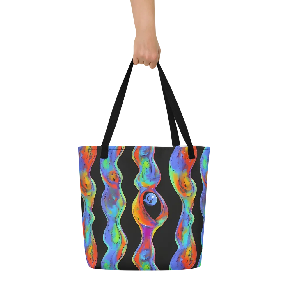 Vibrant Vortices on Large Tote Bag W/ Pocket — Front