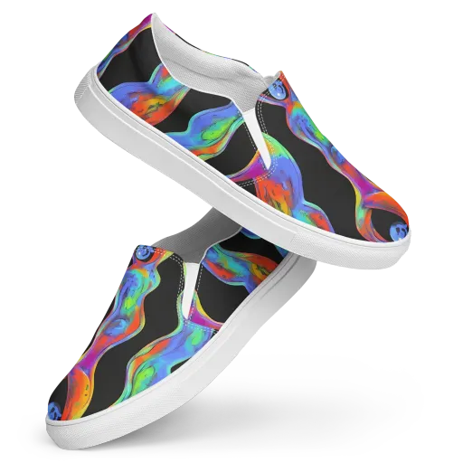Vibrant Vortices on a Women's Slip-On Canvas Shoes