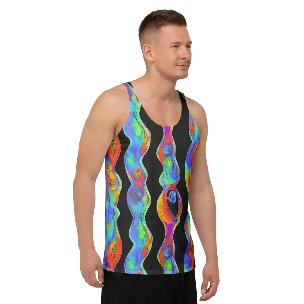 Vibrant Vortices on Men's Tank Top — Right Front