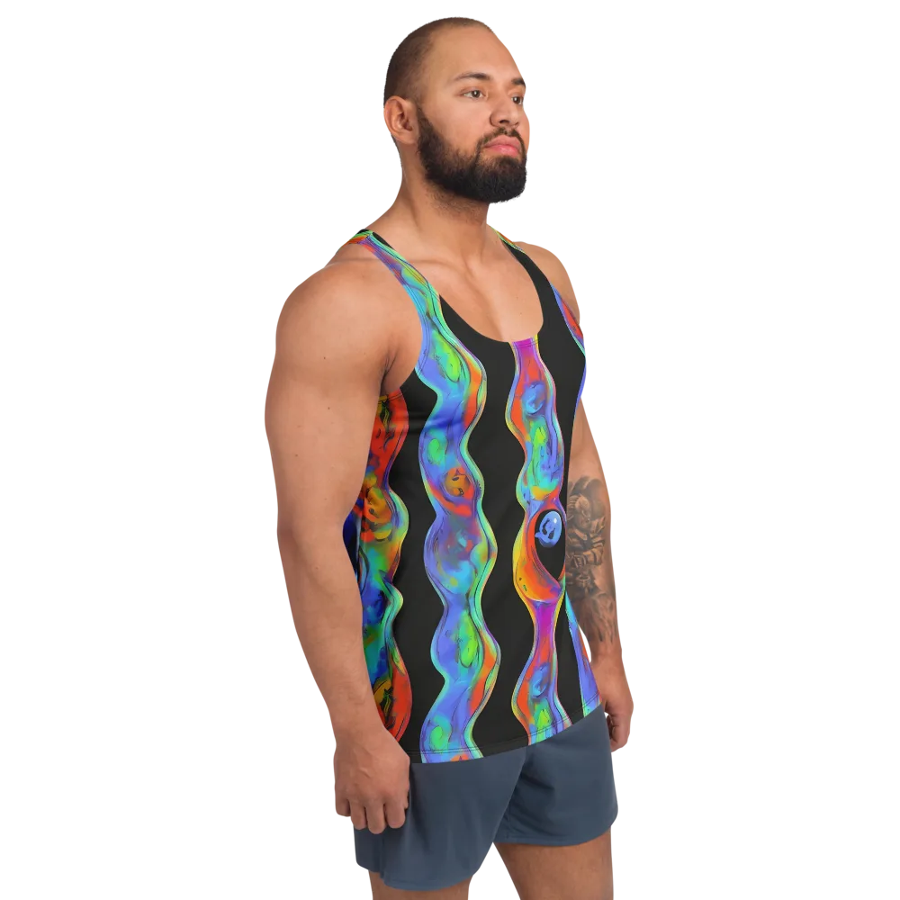Vibrant Vortices on Men's Tank Top — Right Front