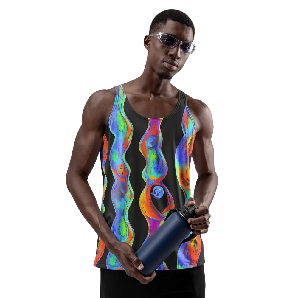 Vibrant Vortices on Men's Tank Top — Front