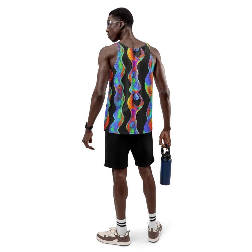 Vibrant Vortices on Men's Tank Top — Back