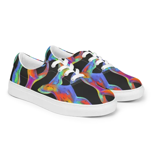 Vibrant Vortices on a Men's Lace-Up Canvas Shoes