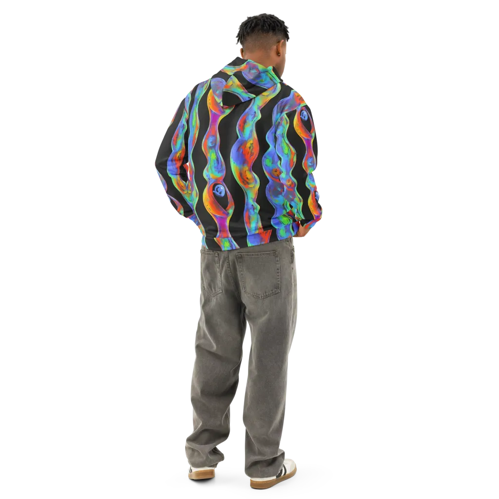 Vibrant Vortices on Cotton Hoodie — Back