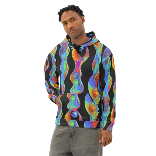 Vibrant Vortices on a Cotton Hoodie
