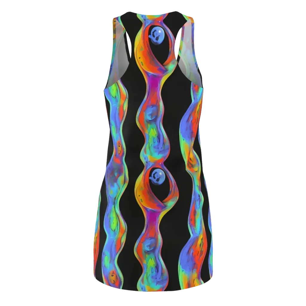 Vibrant Vortices on Racerback Dress — Back