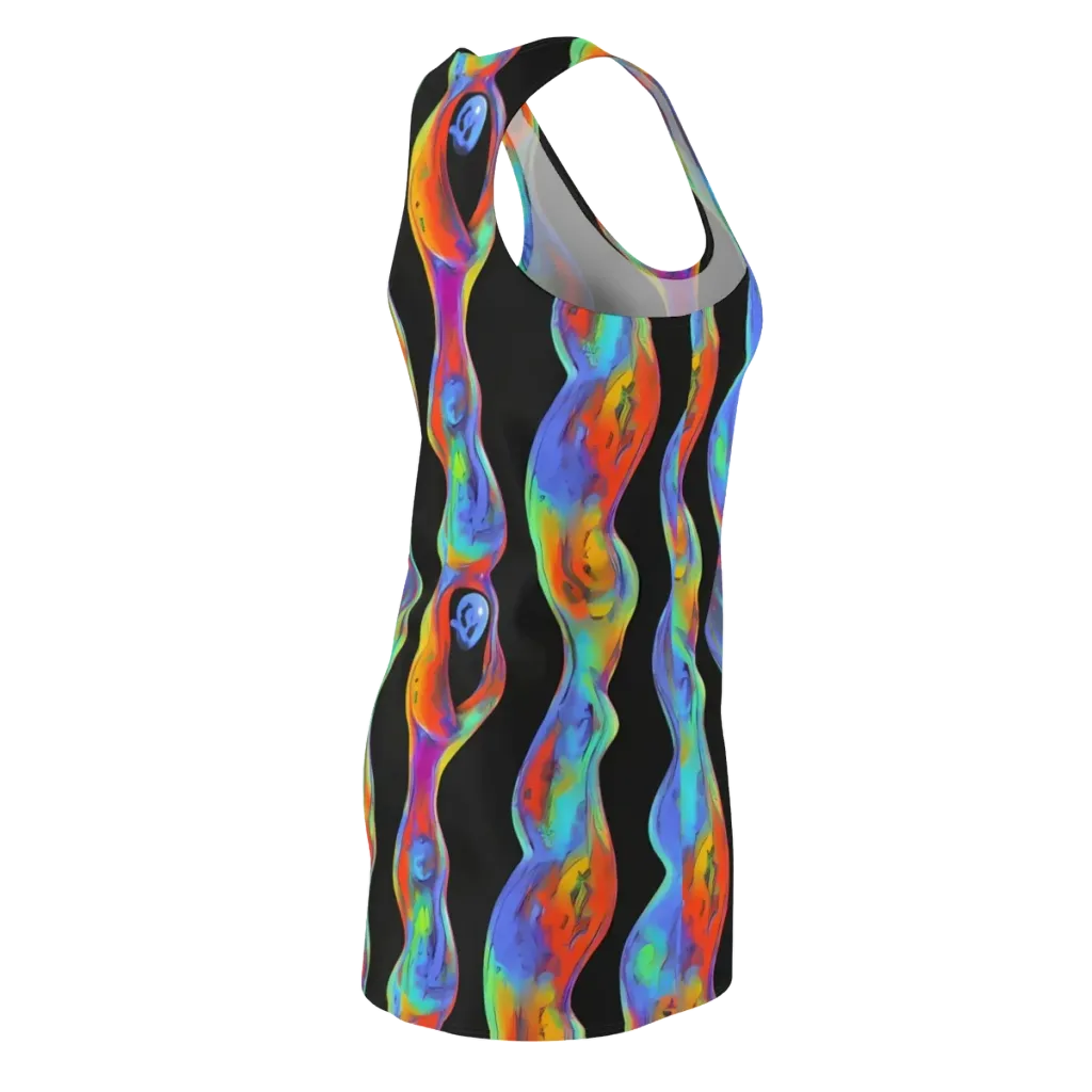Vibrant Vortices on Racerback Dress — Back Side
