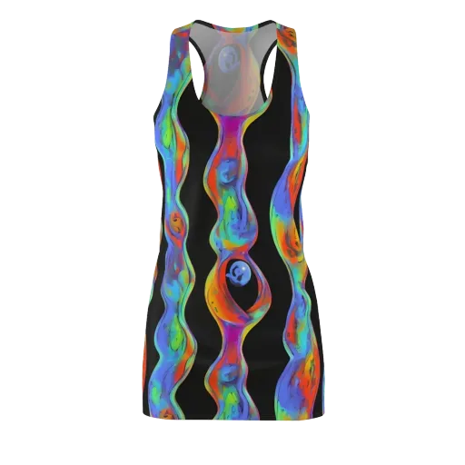 Vibrant Vortices on a Racerback Dress