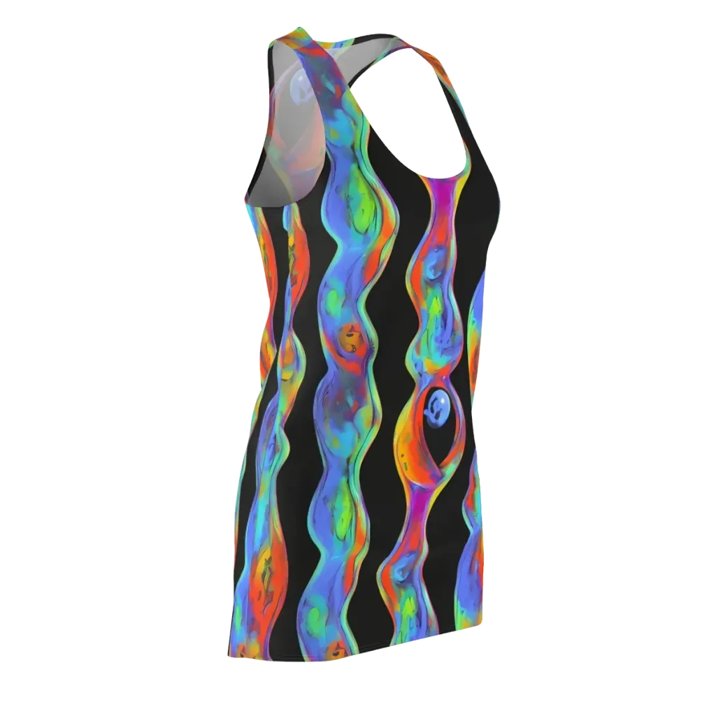 Vibrant Vortices on Racerback Dress — Front Side