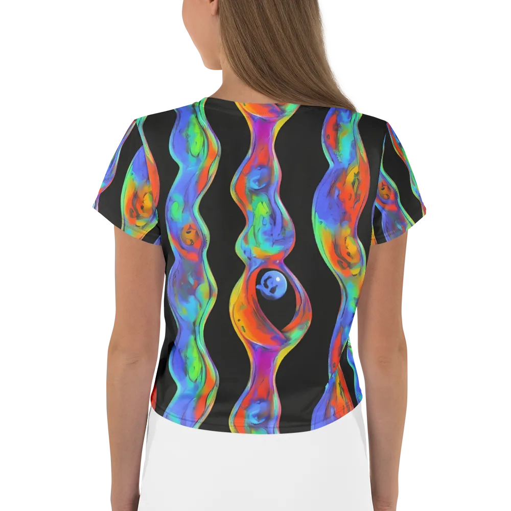 Vibrant Vortices on Crop Tee — Back