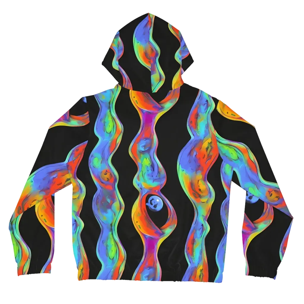 Vibrant Vortices on Women's Full-Zip Hoodie — Back