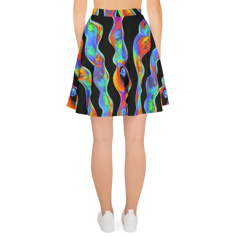 Vibrant Vortices on Skater Skirt — Back