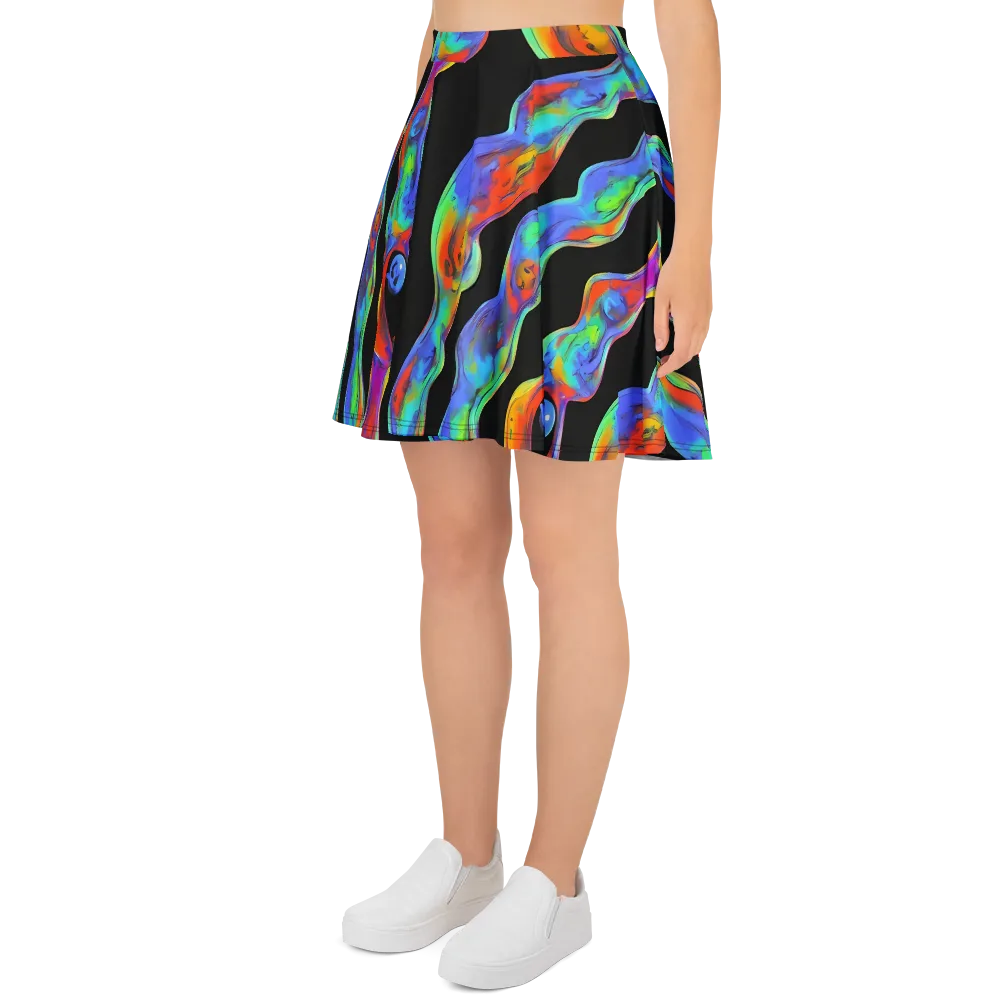 Vibrant Vortices on Skater Skirt — Left