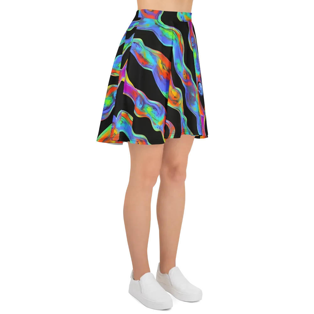 Vibrant Vortices on Skater Skirt — Right