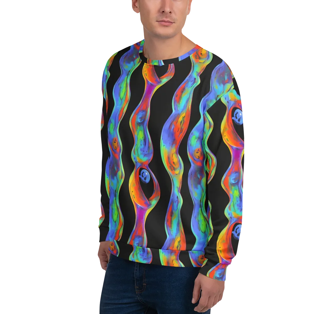 Vibrant Vortices on Sweatshirt — Left Front