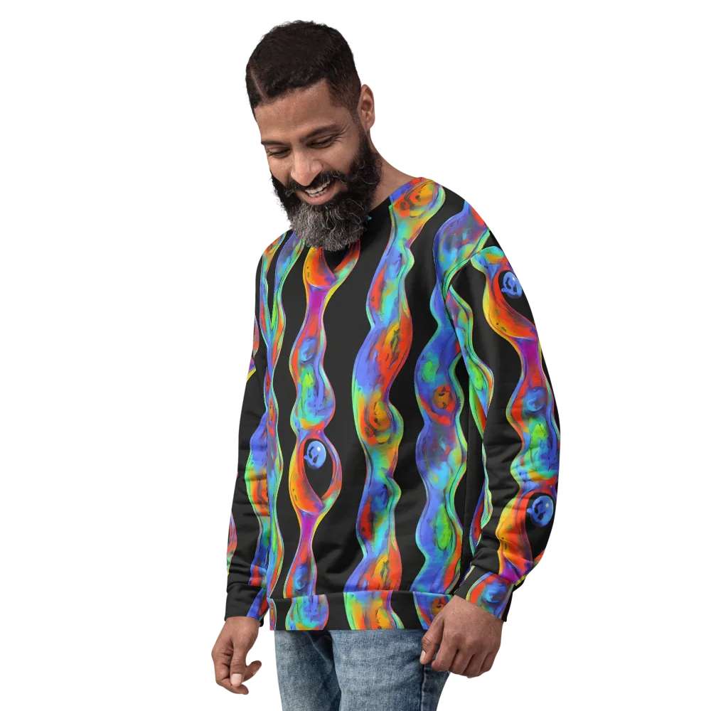 Vibrant Vortices on Sweatshirt — Left Front